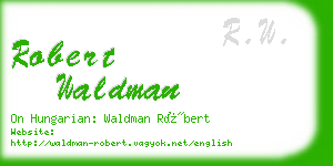 robert waldman business card